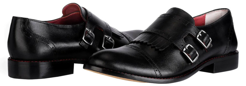 Auburn Leather Oxford Style Monk Straps By Liberty Zeno