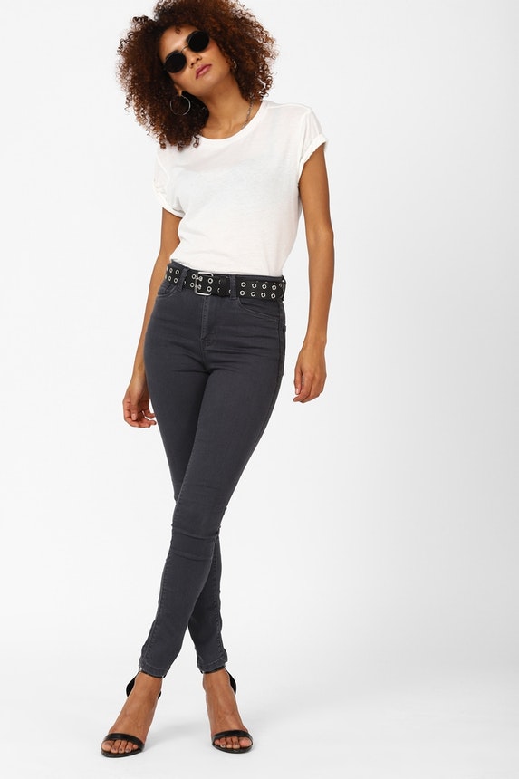 High-Waist Ankle Skinny Jeans