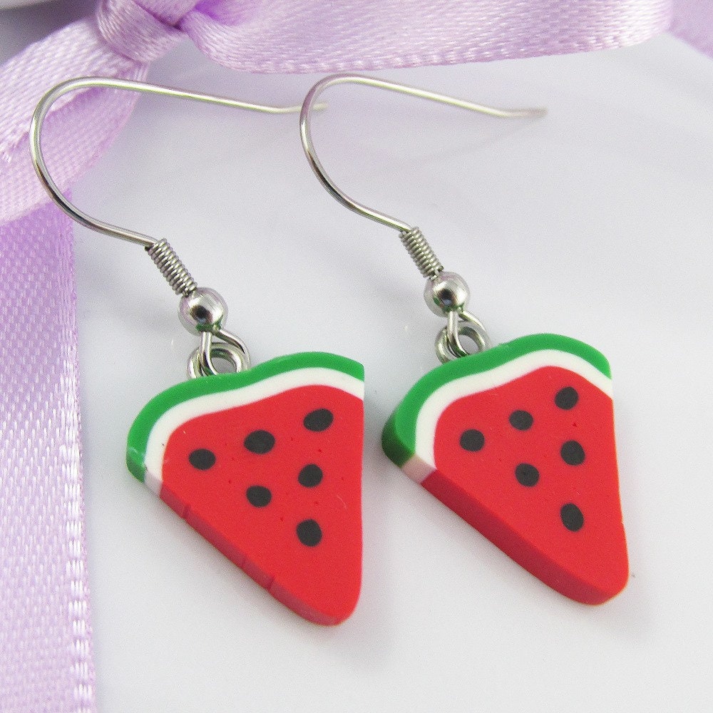  Polymer Clay Watermelon Fruit Earring